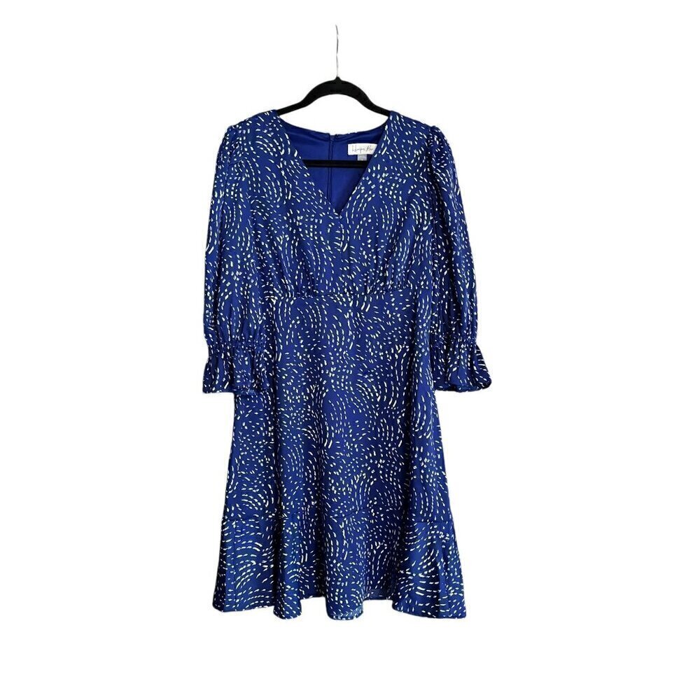 Harper Rose Size 6 Blue, White 3/4 Sleeve Dress